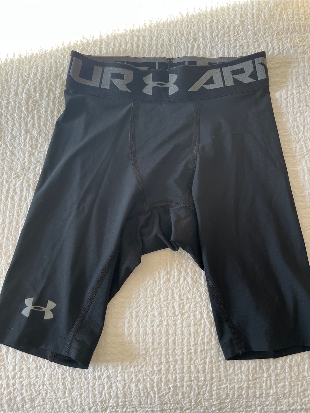 Under Armour Black Compression Shorts with Logo Waistband Adult Small
